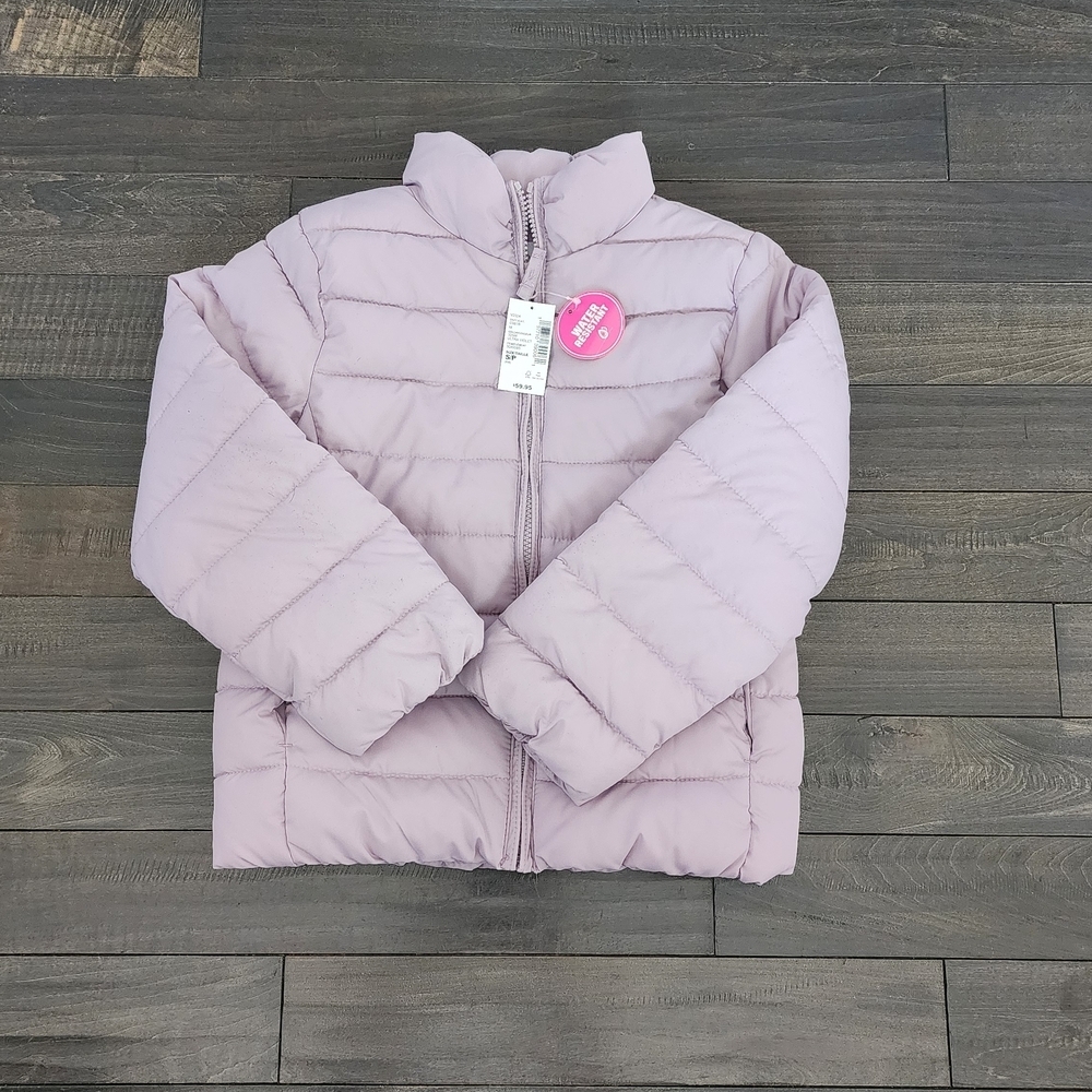 Childrens Place Girls' Puff Jacket in Light Lavender WATER RESISTANT